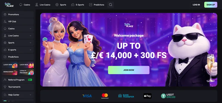 Win Place casino welcome package of up to £/€14,000 plus 300 free spins Win Place casino welcome package of up to £/€14,000 plus 300 free spins